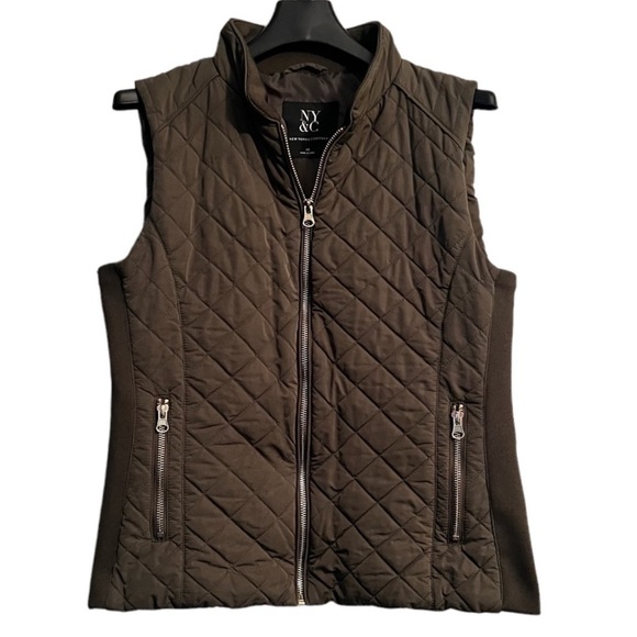 NY & Co. Army Green Zip Up Vest Size XS - Picture 11 of 12